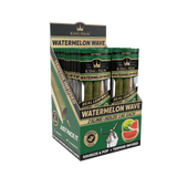Front angled view of the King Palm Flavored Slim Rolls 20-count display box in dark green packaging. Hand-rolled from natural leaves, these tobacco-free slim cones feature a squeeze-and-pop terpene flavor bead in the filter for an enhanced smoking experience.