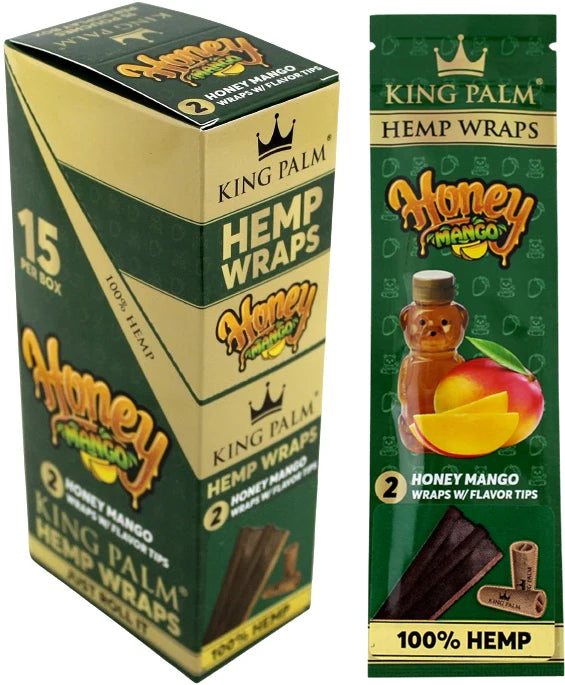 Front angled view of the King Palm Hemp Wraps with Flavor Tips 15-count display box in vibrant pink. These 100% hemp wraps feature a squeeze-and-pop flavor filter tip for an enhanced, slow-burning, tobacco-free smoking experience.