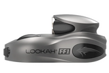 Front view of the Lookah Car FF1 510 Thread Battery in a smooth metallic gray finish. This sturdy metal vaporizer battery features five variable voltage settings between 2.4V and 4.0V to give users precise control over their vapor density.
