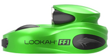 Front view of the Lookah Car FF1 510 Thread Battery in an earth-toned metallic green finish. This highly portable vaporizer battery offers a versatile 0.5 to 1.0 ohm working electrical resistance range for optimal cartridge compatibility.