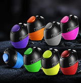 Front angled view of the Lookah Egg 510 Cartridge Batteries showcasing the full assortment of matte silicone colors. This compact 350mAh vaporizer battery is designed with a universal 510 thread connection to accommodate various extract cartridges.