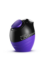 Front view of the Lookah Egg 510 Cartridge Battery in rich matte purple with a glossy black top cap. This compact extract battery shields the internal hardware components from accidental impact damage via its thick silicone casing.