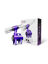 Front angled view of the Lookah Giraffe Nectar Collector Kit in solid purple. This free-standing 650mAh extraction unit features a four-legged chassis that securely elevates the heated quartz tip above tabletop surfaces.