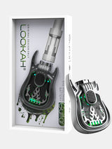 Front view of the Lookah Guitar 510 Thread Battery in solid grey. This novelty instrument-shaped 350mAh chassis features universal open-collar 510 threading and three distinct voltage outputs for pre-filled oil tanks.