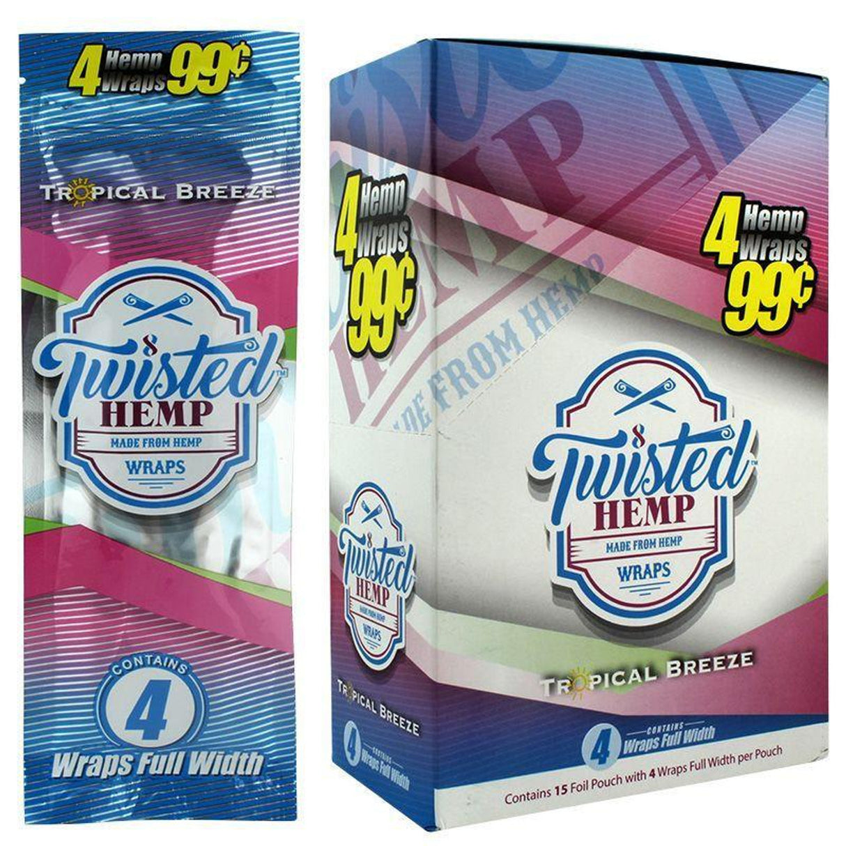 Twisted Hemp Wraps 4ct 15pk
