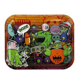 metal Ooze rolling tray featuring the monstrosity art on a graffiti brick.