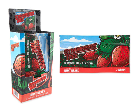 Angled overhead view of the Orchard Beach Terpene Infused Wraps in an assortment of vibrantly colored 12-count display boxes. Made from premium all-natural materials, these tobacco-free wraps are infused with plant-derived terpenes for a slow-burning and deeply flavorful smoking experience.