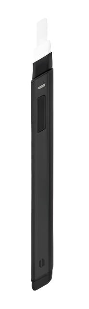 Front view of the Puffco Hot Knife dab tool in sleek Onyx black. This premium electronic heated loading tool features a ceramic tip that effortlessly drops sticky wax concentrates directly into your chamber without scraping or waste.