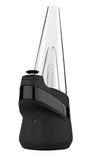 Front view of the Puffco Peak Electronic Smart Rig in Onyx black. This premium desktop vaporizer features water filtration, four heat settings, and a 3D chamber to unlock the true flavor of your wax concentrates.