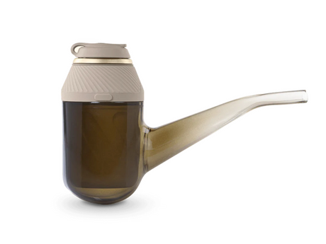 Front view of the Puffco Proxy Kit Desert Edition extract rig in a tan and sand colorway. This modular, portable vaporizer features an elegant Sherlock-style glass pipe design for consuming premium concentrates and rosin.