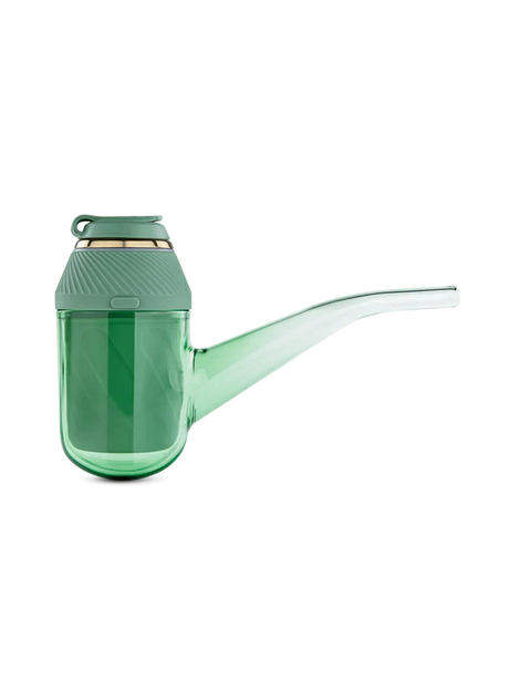 Side profile view of the Puffco Proxy Kit in green. This highly modular, portable electronic pipe uses a removable base unit and a 3D chamber to vaporize concentrates efficiently.