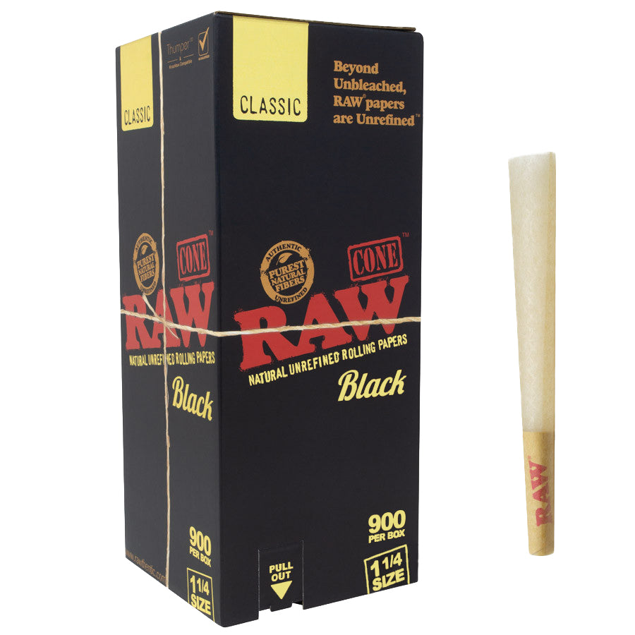 RAW Classic Black 1 1/4 Cones 900ct