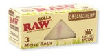 RAW Organic 3meter King Size Hemp Rolls 12ct