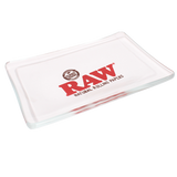 angled view of the raw star rolling tray. A premium rolling tray made of thick glass and gentle slopes for efficient rolling.
