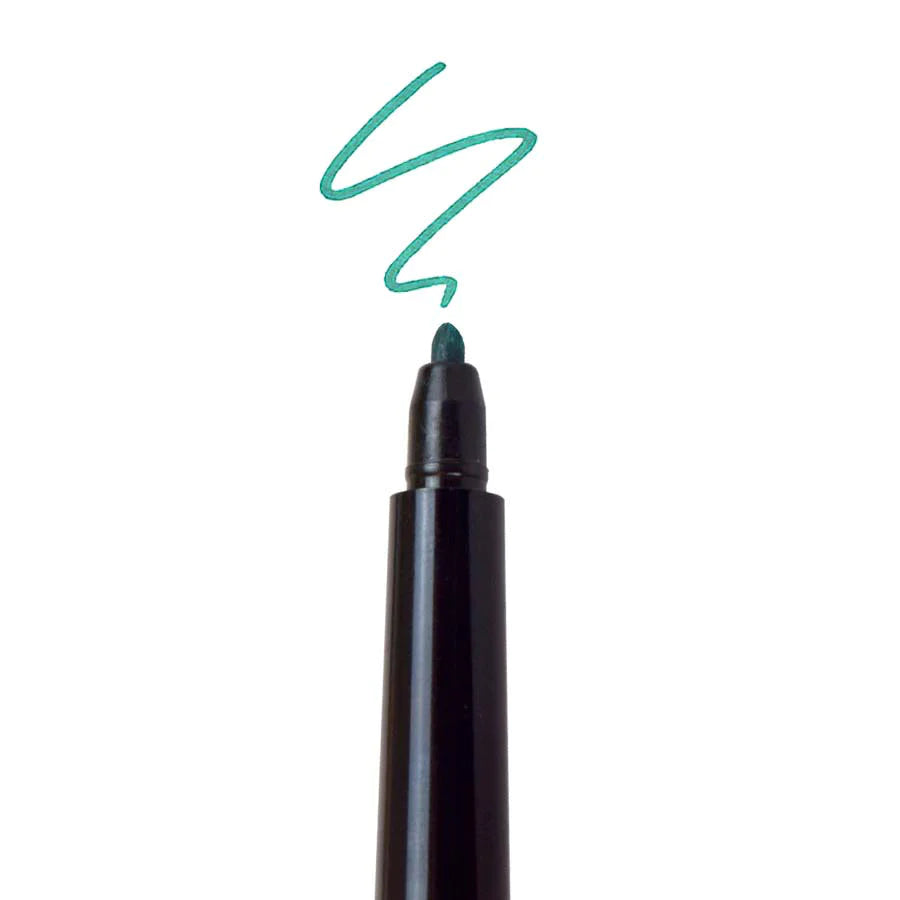 Side profile view of a loose RAW RAWL Pen Cone Roller uncapped in smooth black plastic with the classic red RAW logo stamped on the side. This tool features a precisely tapered barrel design engineered to act as a rigid structural guide for wrapping standard rolling papers into flawless cones.
