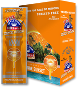 Front view of the Royal Blunts XXL Terp Wraps 2-count pouch in the orange sunset flavor. These tobacco-free, terpene-infused hemp wraps arrive with two wraps per pouch and are designed for a slow, even burn.