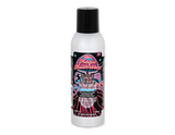 Front view of the Smoke Odor Exterminator Air Freshener 7oz in a neon mushroom magic mushroom design. This aluminum aerosol canister features an active enzyme formula that physically binds to and neutralizes airborne smoke and environmental smells.