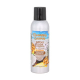 Front view of the Smoke Odor Exterminator Air Freshener 7oz in a beach pineapple coconut design. This aluminum aerosol canister features an active enzyme formula that physically binds to and neutralizes airborne smoke and environmental smells.