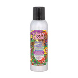 Front view of the Smoke Odor Exterminator Air Freshener 7oz in a psychedelic multi-color Trippy Hippie design. This aluminum aerosol canister features an active enzyme formula that physically binds to and neutralizes airborne smoke and environmental smells.