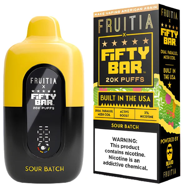 Fifty Bar x Fruitia V2 20000 Puffs Disposable Vape 5CT/Display