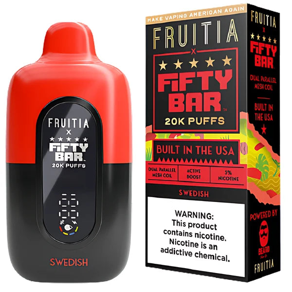 Fifty Bar x Fruitia V2 20000 Puffs Disposable Vape 5CT/Display