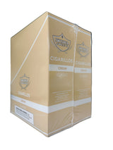 Front view of the Swisher Sweets Cream cigarillos box in creamy off-white and brown. These classic machine-made cigarillos come in a wholesale 15-count box of 2-packs, perfect for retail counter displays.