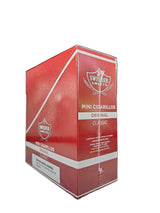 Front view of the Swisher Sweets Original mini cigarillos box in classic red and white. These popular machine-made mini cigarillos come in a wholesale 15-count box of 3-packs, offering a quick, flavorful smoke ideal for retail counter displays.