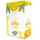 Box of True Hemp Banana-flavored wraps display box products with yellow and green design.