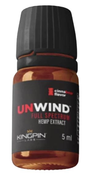 Front view of the Unwind Spectrum 75mg Hemp Extract 20-count packaging in [Insert Color]. This premium hemp extract is formulated to promote relaxation and help users decompress at the end of the day.