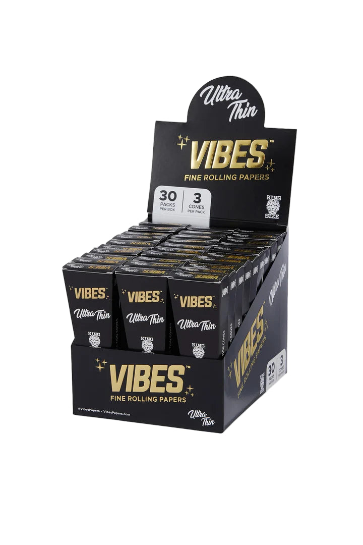 Vibes Fine Rolling Paper Cones 3ct 30pk