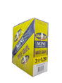Front view of the White Owl Mini White Grape cigarillos box in bright green and white. These popular machine-made mini cigarillos come in a wholesale 15-count box of 3-packs, providing a quick, flavorful smoke ideal for retail counter displays.