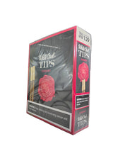 Front view of the White Owl Tips Cherry pipe tobacco cigarillos box in dark red and black. These premium tipped machine-made cigarillos come in a wholesale 15-count box of 2-packs, providing a smooth draw ideal for retail counter displays.