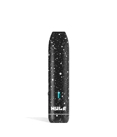 Front view of the Wulf LX Slim Dry Herb Vaporizer in black with white splatter. This 900mAh handheld thermal extraction unit features an internal ceramic heating oven and four specific thermal outputs for precise material processing.
