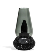 Angled view of the Wulf Mods Fang 2-in-1 vaporizer in black-white spatter. This layout shows how the automated internal air pump forces vapor up into the glass bubbler to create a unique drinkable smoke cloud.