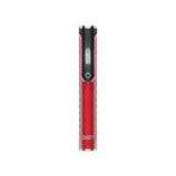 Front view of the Yocan Black Smart 510 Battery in red. This digital, universal 510-threaded power supply features a zinc-alloy chassis and an embedded OLED screen to visually monitor voltage outputs and session metrics.