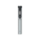 Front view of the Yocan Black Smart 510 Battery in silver. This digital, universal 510-threaded power supply features a zinc-alloy chassis and an embedded OLED screen to visually monitor voltage outputs and session metrics.
