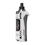 Angled view of the Yocan Cylo Kit in a dual-tone white and black. This portable wax vaporizer features a 1300mAh battery, customizable LED lights, and a C4-DE Plus ceramic heating element for precise concentrate dabbing.