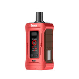 Angled overhead view of the Yocan Deuce Dual 510 Cartridge Battery in bright red. This innovative dual-cartridge vaporizer allows users to attach and hit two 510-threaded cartridges simultaneously for a customized vaping experience.