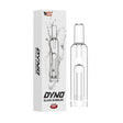 Front view of the Yocan Dyno Replacement Glass Bubbler in a high-grade transparent clear glass build. This laboratory-grade replacement mouthpiece introduces water filtration and moisture conditioning to cool down vapor sessions.