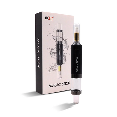 Top-down close-up view of the Yocan Magic Stick Kit. This universal 510 connection point accommodates pre-filled oil cartridges or matching wax atomizer attachments.