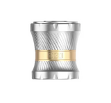 Front angled view of the Yocan Whirly Manual Herb Grinder 4-Piece in a solid metallic finish. This mechanical grinder features an integrated top whirly crank assembly to bypass standard manual twisting friction during processing.