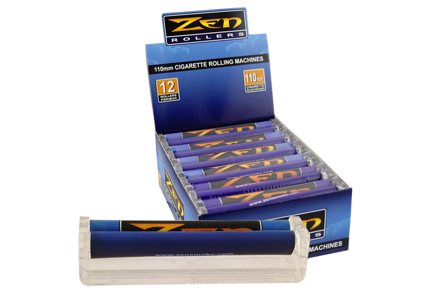 front view of the zen rollers rolling machine. A machine made for kingsize or 110mm sized rolling papers.