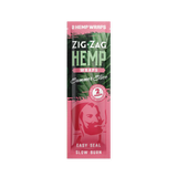 Front view of the Zig-Zag Hemp Wraps in the Summer Slice flavor variant featuring bright red and green packaging. These vegan, non-GMO wraps contain zero tobacco and seamlessly blend a refreshing fruit taste with the natural profile of your chosen fill.
