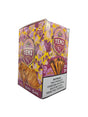 Front view of the Zig Zag Tenz Megawoods Honey Berry box in golden amber and brown. These premium large-size natural leaf wraps come in a wholesale 8-count box of 2-packs, offering a slow, smooth burn perfect for retail counter displays.