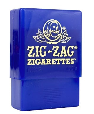Front view of the Zig-Zag Zigarettes Crushgard Cigarette Case in classic orange and white. This durable, hard-shell case protects your cigarettes and pre-rolls from getting crushed or bent while featuring the iconic Zig-Zag branding.