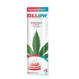 Front flat lay view of a single Zillow Hemp Wraps foil pouch in white and red blue. Each resealable zip-pack contains 4 high-quality hemp wraps designed to maintain ultimate freshness and flexibility.