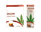 Front angled view of the Zillow Hemp Wraps 20-count display box in cream and brown. Made from all-natural hemp, these tobacco-free wraps provide a clean, smooth, and slow-burning smoking experience.