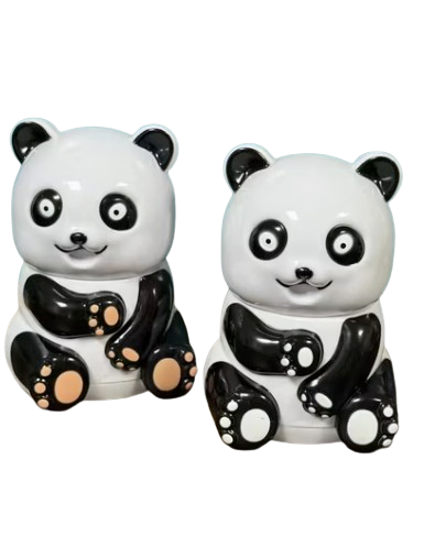Front view of the Zinc Alloy Panda Herb Grinder in its fully assembled state. This premium 4-piece botanical accessory utilizes a strong magnetic lid to securely hold contents and prevent accidental spills during the manual twisting process.