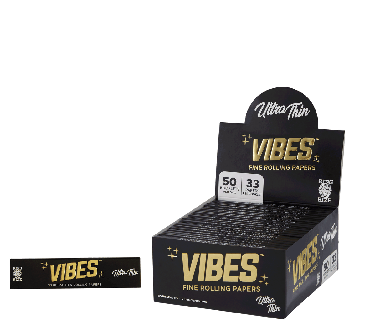 Vibes - Ultra Thin 1 1/4 Fine Rolling Paper Black