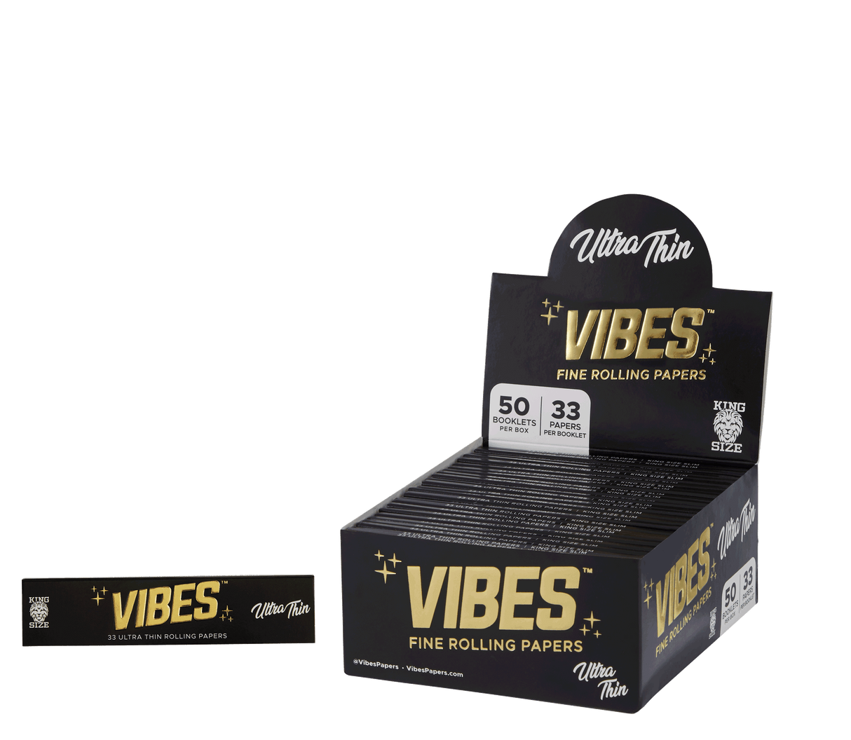 Vibes - Ultra Thin 1 1/4 Fine Rolling Paper Black